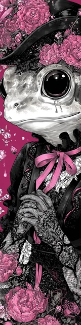 Free printable frog bookmark featuring pink theme frog bookmark